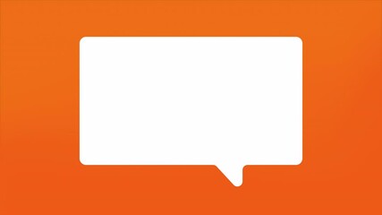 Animation quote speech bubble on orange gradient background with seamless loop. Suitable for business presentation, education, and quote from a famous figure