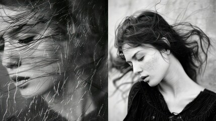 Suppressed emotions expressed in photography, revealing the tension between inner feelings and outer composure. Illustrations