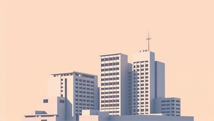 Obraz premium Generative AI, Minimalist Modern Architecture Against Pastel Sky