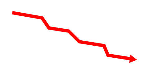 downward red arrow graphic