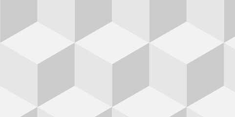 Obraz premium Abstract white and gray geometric style minimal blank cubic. Geometric pattern illustration mosaic, square and triangle wallpaper. seamless triangles shape mosaic backdrop art texture vector grid.