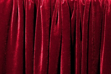Close-up red velvet curtain for background