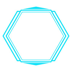 blue line hexagon frame