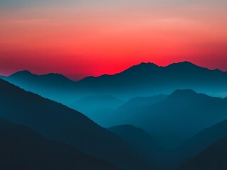Obraz premium Experience the tranquil beauty of a mountain gradient at sunset with breathtaking backgrounds