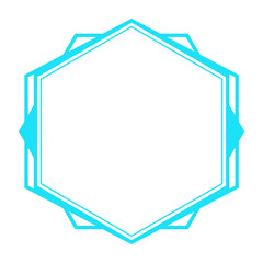 blue line hexagon frame