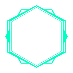 green line hexagon frame