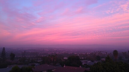 Obraz premium Explore the vibrant gradient of a stunning sunset over a serene landscape