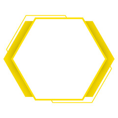 yellow line hexagon frame