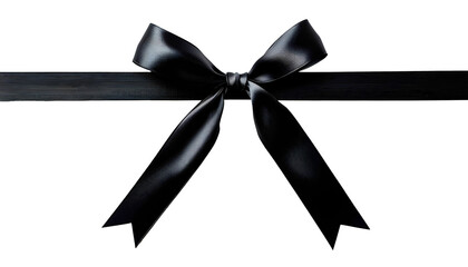 black ribbon bow isolated transparent