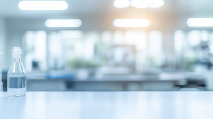 Medical laboratory. Science lab in blurred background. Abstract blurry working space in research laboratory. Scientific room