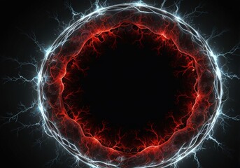 magic circle on black background futuristic effect