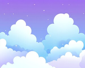 Captivating gradient background of soft clouds illuminated by stars in a dreamy sky