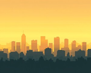 Fototapeta premium Explore the captivating beauty of a sunset city skyline with gradient backgrounds