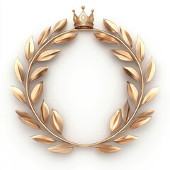 Elegant golden laurel wreath with a crown, symbolizing victory and achievement, suitable for awards and recognition.