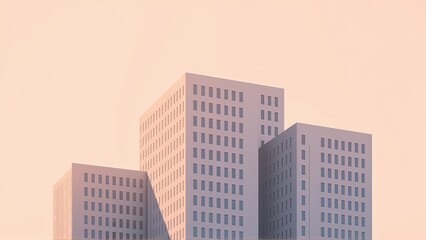 Obraz premium Generative AI, Minimalist Modern Architecture Against Pastel Sky