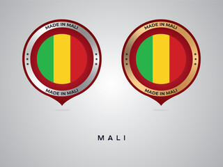 Obraz premium Made in Mali. labels, stickers, pointer, badge and symbol of Mali flag icon. Collection vector illustration