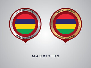 Made in Mauritius. labels, stickers, pointer, badge and symbol of Mauritius flag icon. Collection vector illustration