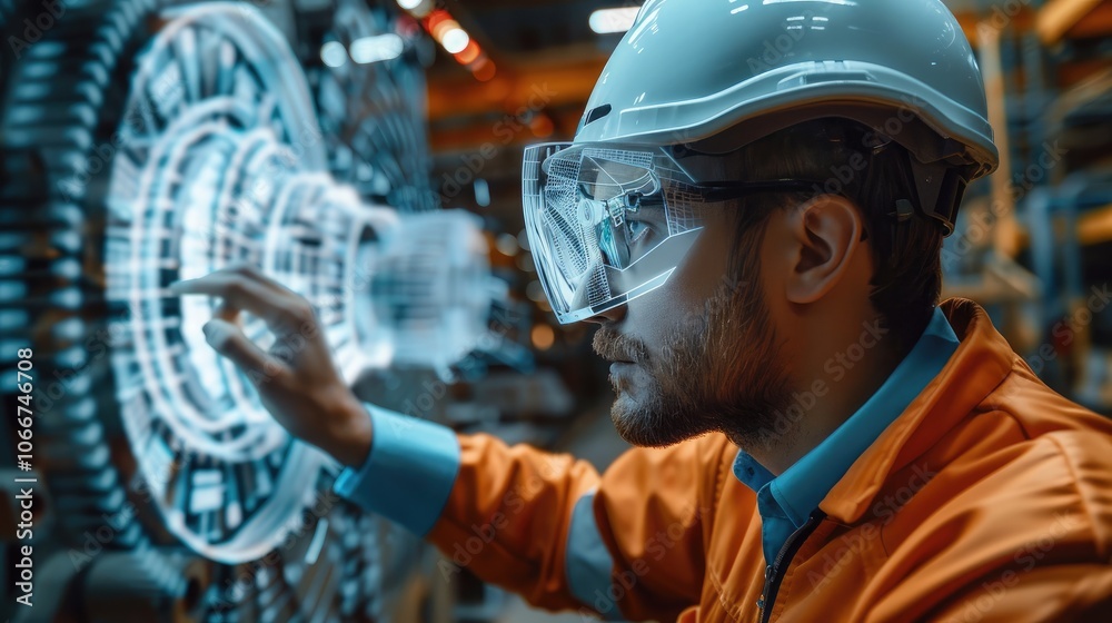 Poster An engineer visualizes components of a wind turbine using augmented reality.