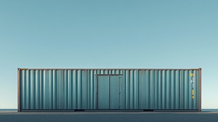 Naklejka premium Two shipping containers stacked next to each other with rusted metal surfaces and industrial surroundings
