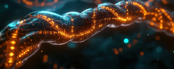 Abstract Glowing Metabolic Patterns: A Vibrant Fusion of Light and Energy in Motion