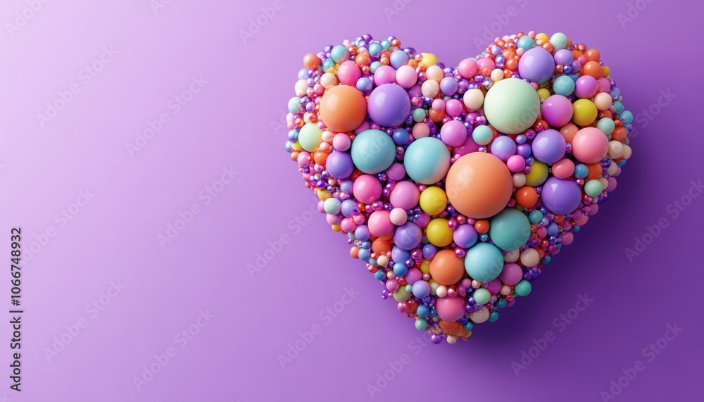 Sticker Colorful Heart Shape.