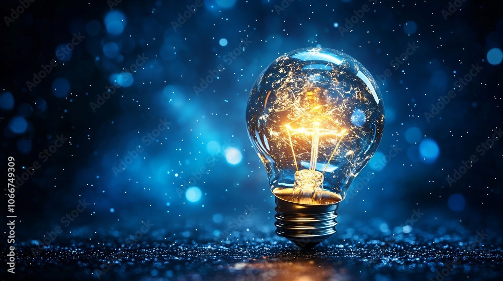 Poster innovative light bulb sparks net zero carbon solutions through cutting-edge technology for a sustain