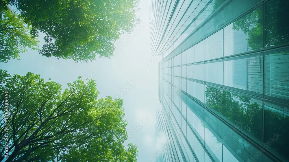 Aufkleber Explore innovative net zero carbon transformation strategies for sustainable urban architecture and green building practices