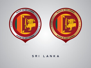 Made in Sri Lanka. labels, stickers, pointer, badge and symbol of Sri Lanka flag icon. Collection vector illustration