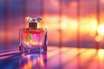 Discover the luxurious allure of an iridescent perfume dispenser crafted from opalescent glass