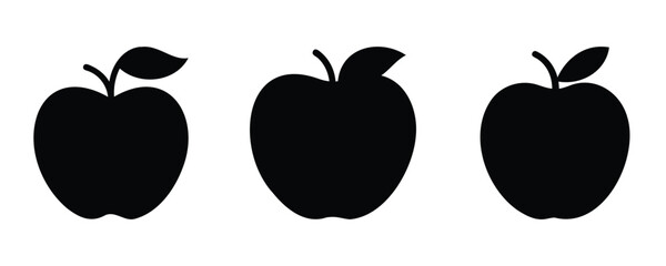 Apple Silhouette Set Vector Design