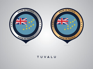 Made in Tuvalu. labels, stickers, pointer, badge and symbol of Tuvalu flag icon. Collection vector illustration