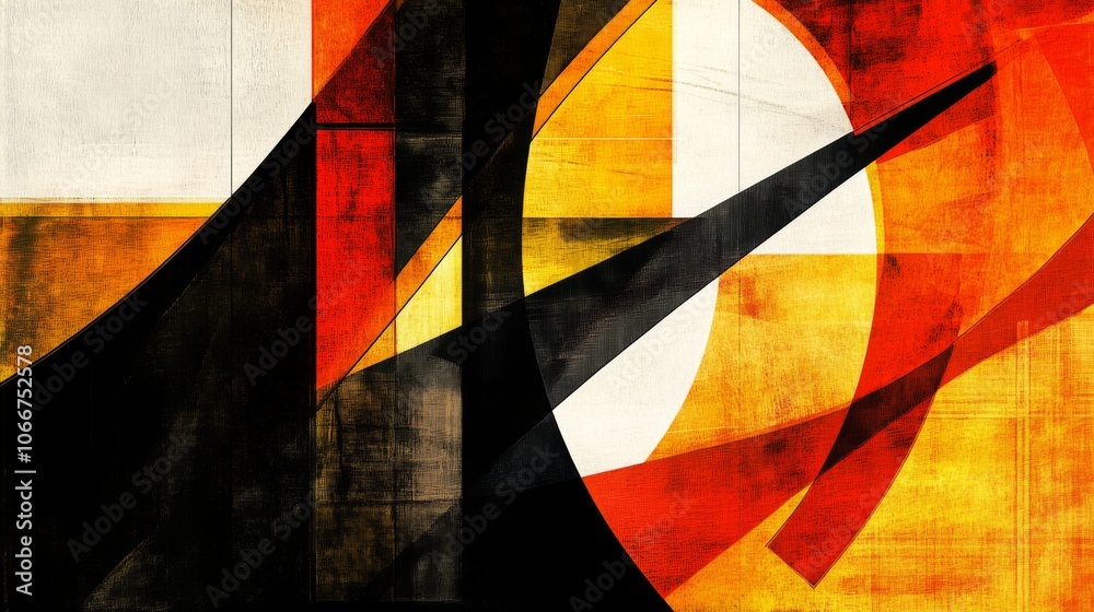 Poster abstract design with bold shapes and vibrant colors