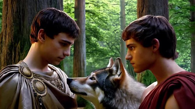 The god Romulus and the god Remus