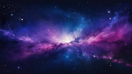 Fototapeta premium A stunning cosmic landscape featuring vibrant purple, blue, and black hues, showcasing the beauty of the universe. Ideal for projects related to space and astronomy