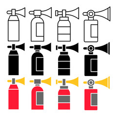 Air horn vector icon collection. vector illustration set.