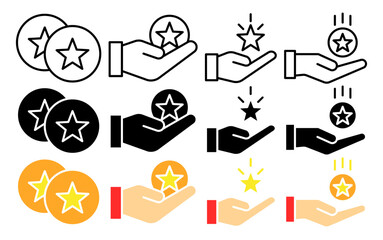 Earn point vector icon collection. vector illustration set.