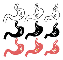 Endoscopy vector icon collection. vector illustration set.