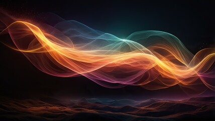 Fototapeta premium The Dancing Light. Colorful Spectrum Dancing Light Waves. Ideal for desktop wallpaper or background. 