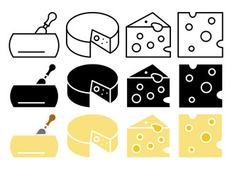 Parmesan vector icon collection. vector illustration set.