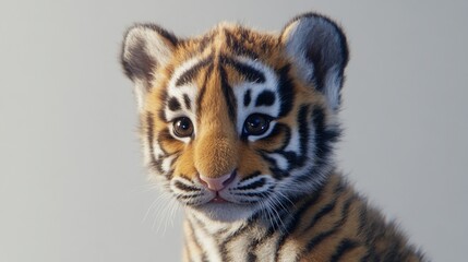 Obraz premium Adorable Baby Tiger Cub Close Up
