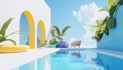 Tropical Poolside Oasis.