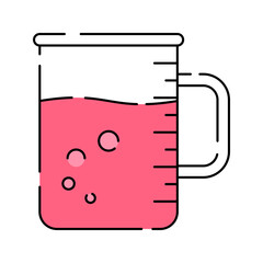 Beaker Icon Illustration with bright colour palette in flat design style for education and future technology theme design.