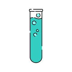 Laboratory Testy Tube Icon Illustration with bright colour palette in flat design style for education and future technology theme design.