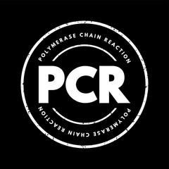 PCR Polymerase Chain Reaction - laboratory technique used to amplify DNA sequences, acronym text concept stamp