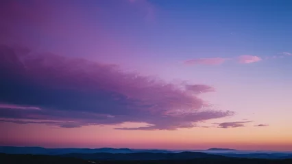 Fototapete Rund A breathtaking twilight scene showcasing a crescent moon and evening star over serene mountain silhouettes, perfect for nature lovers and tranquil landscapes © Robert