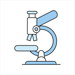 microscope blue icon with white background vector stock illustration