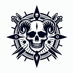 skull logo illustration