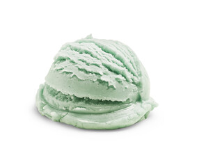 Scoop of yummy ice cream isolated on white