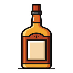 elegant whiskey bottle with blank label