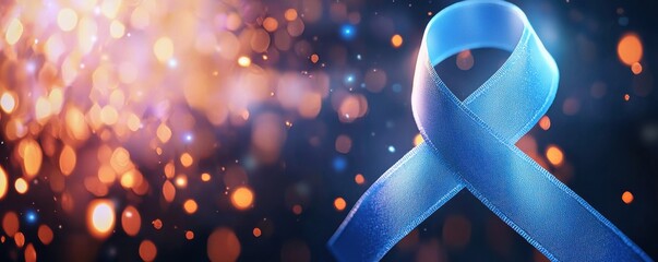 Illuminate your support embrace the prostate cancer awareness ribbon with a soft glowing aesthetic